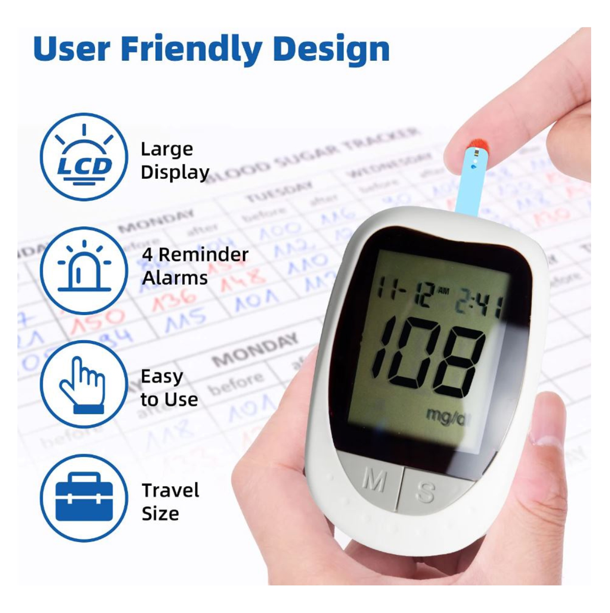 Miniatura 3 de Kit Glucómetro Tiras De Prueba y agujas
